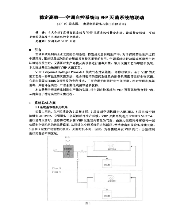 稳定高效--空调自控系统与VHP灭菌系统的联动