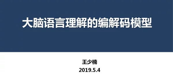 大脑语言理解的编解码模型