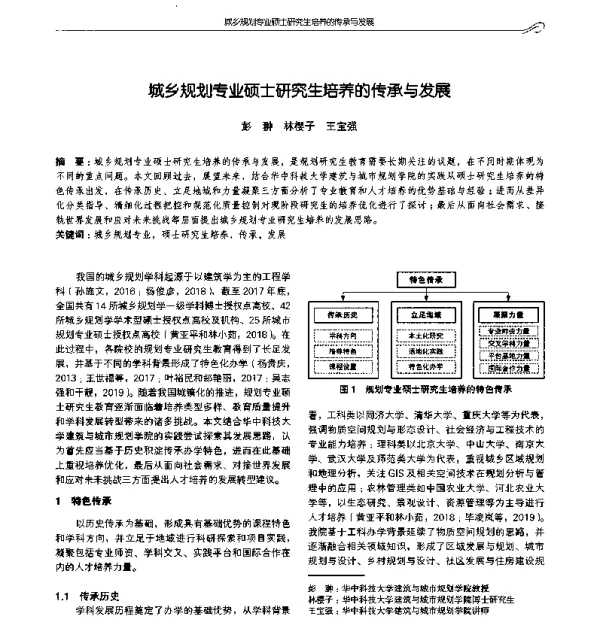 城乡规划专业硕士研究生培养的传承与发展
