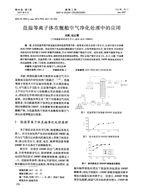 低温等离子体在舰船空气净化处理中的应用