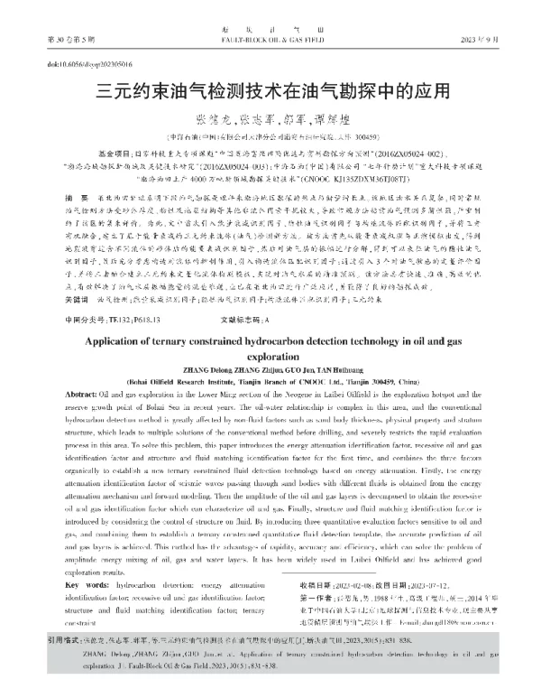 三元约束油气检测技术在油气勘探中的应用