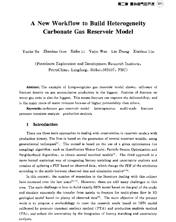 ANewWorkflowtoBuildHeterogeneityCarbonateGasReservoirModel