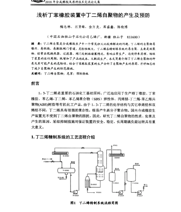 浅析丁苯橡胶装置中丁二烯自聚物的产生及预防