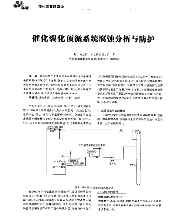 催化裂化顶循系统腐蚀分析与防护