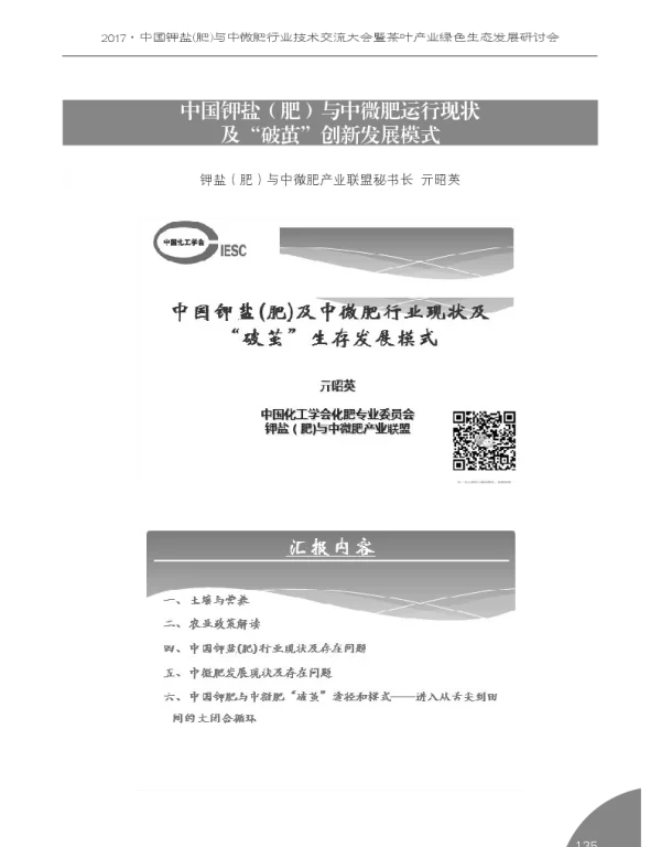 中国钾盐(肥)与中微肥运行现状及“破茧”创新发展模式