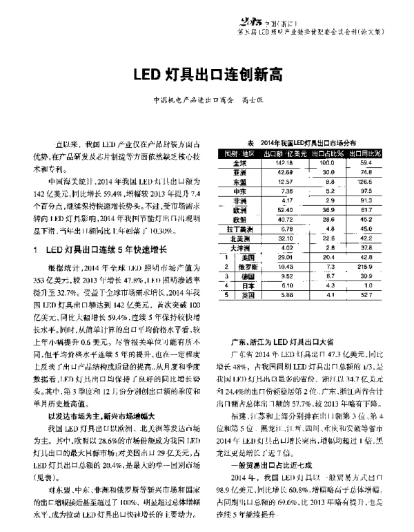 LED灯具出口连创新高