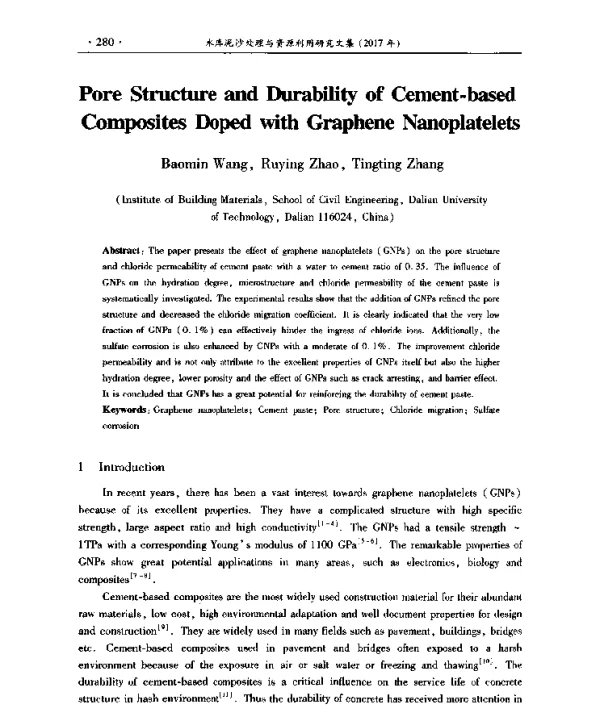 PoreStructureandDurabilityofCement-basedCompositesDopedwithGrapheneNanoplatelets
