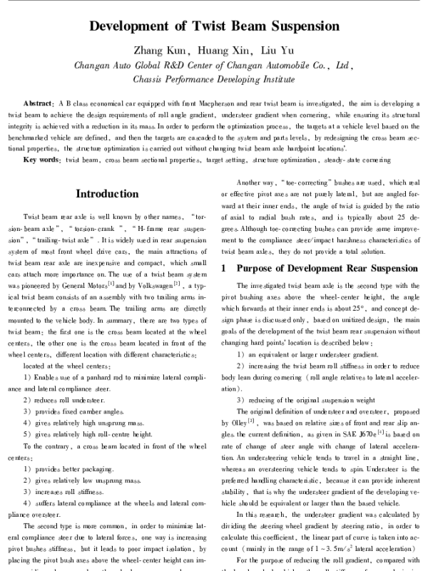 DevelopmentofTwistBeamSuspension