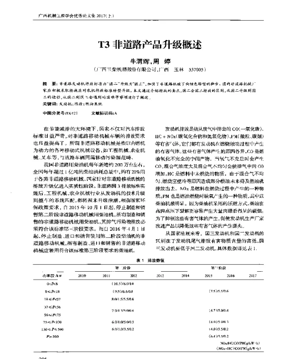 T3非道路产品升级概述