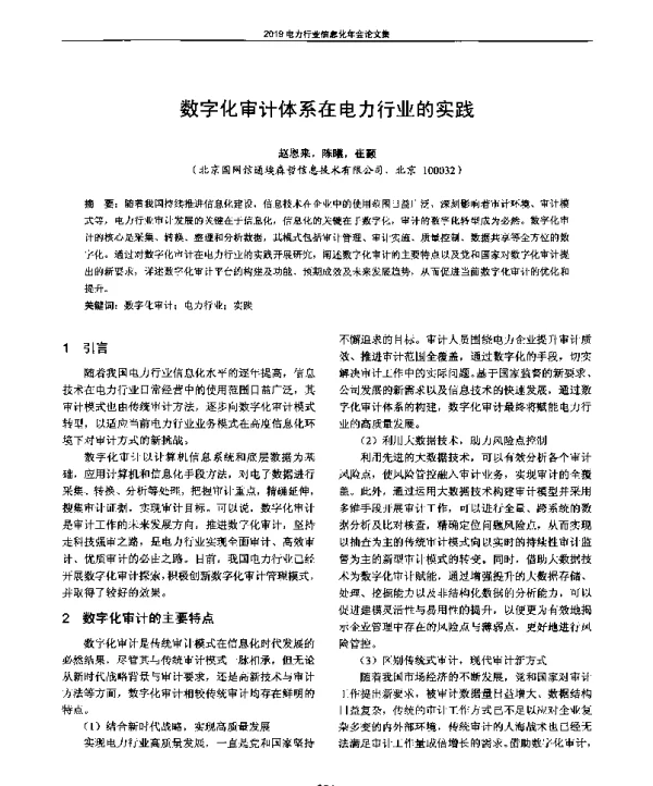 数字化审计体系在电力行业的实践