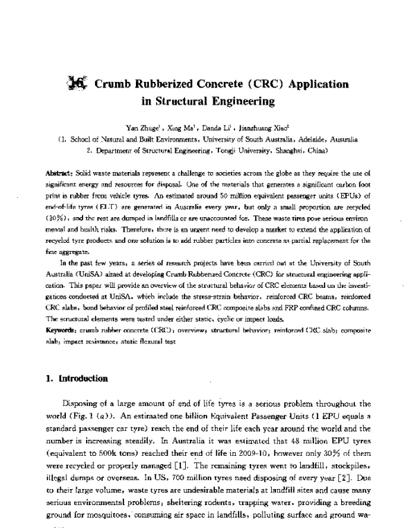 CrumbRubberizedConcrete(CRC)ApplicationinStructuralEngineering