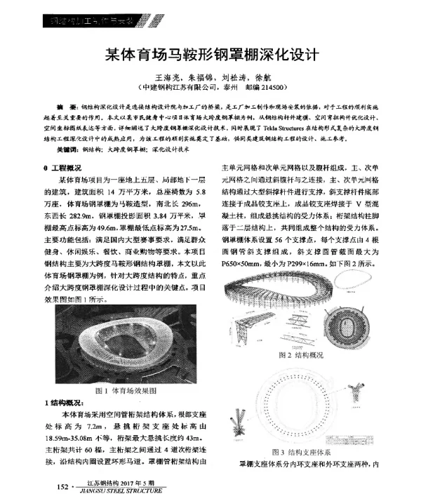 某体育场马鞍形钢罩棚深化设计