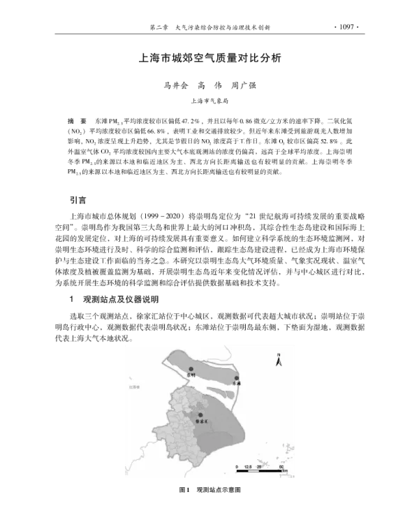 上海市域郊空气质量对比分析