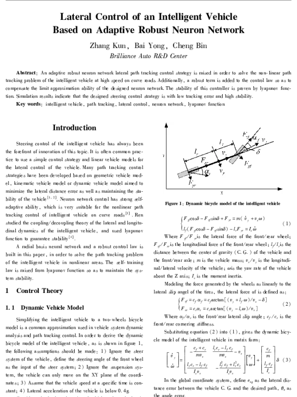 LateralControlofanIntelligentVehicleBasedonAdaptiveRobustNeuronNetwork