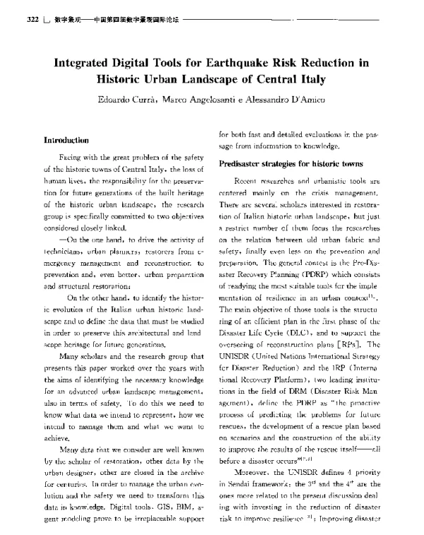 IntegratedDigitalToolsforEarthquakeRiskReductioninHistoricUrbanLandscapeofCentralItaly