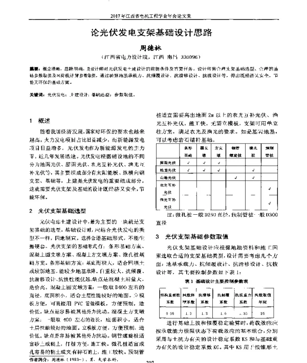论光伏发电支架基础设计思路