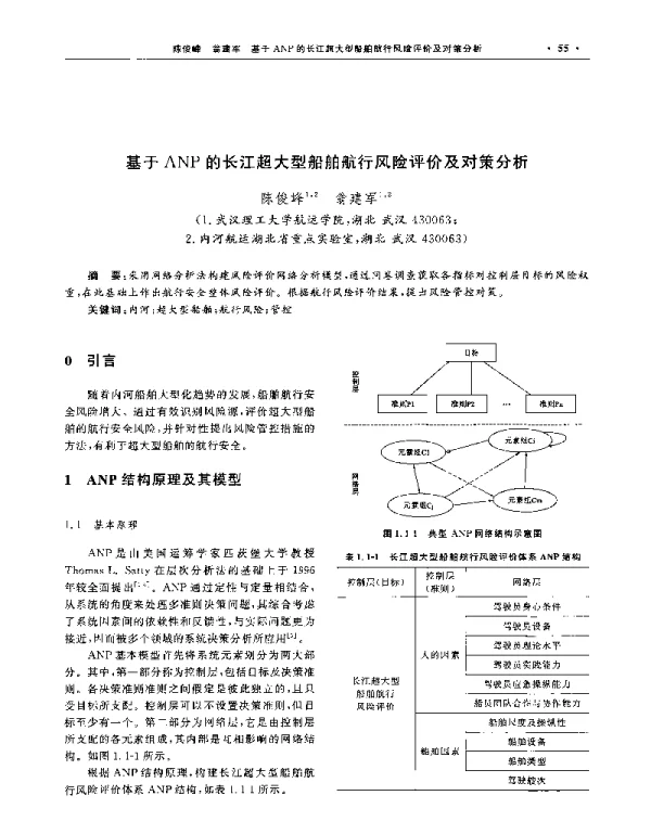 基于ANP的长江超大型船舶航行风险评价及对策分析
