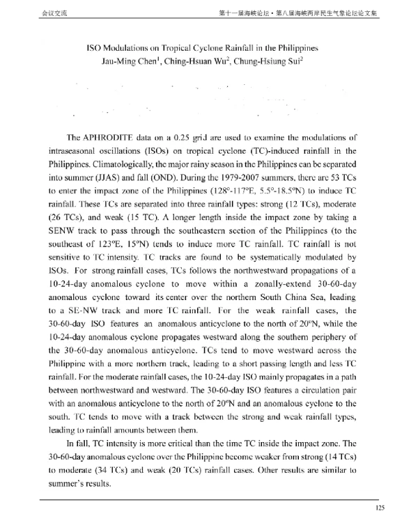 ISOModulationsonTropicalCycloneRainfallinthePhilippines