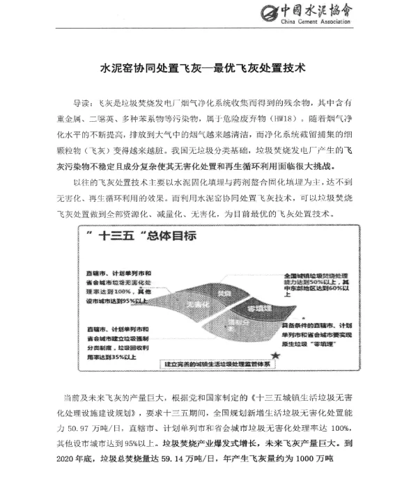 水泥窑协同处置飞灰-最优飞灰处置技术