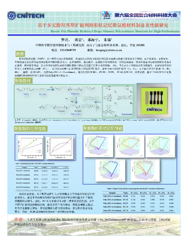 基于多元酚羟基型扩链剂的形状记忆聚氨酯材料制备及性能研究