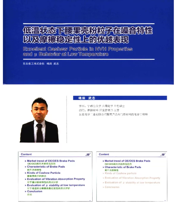 低温状态下腰果壳粉粒子在噪音特性以及摩擦稳定性上的优越表现