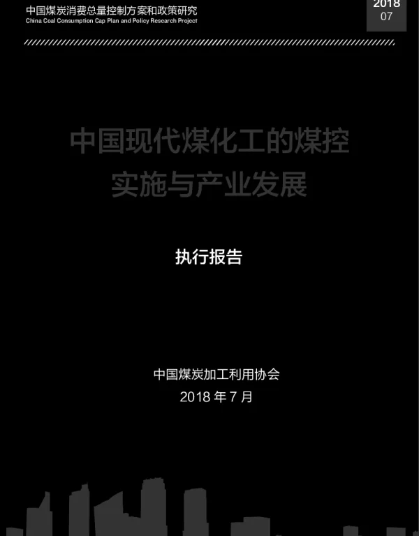 中国现代煤化工的煤控实施与产业发展执行报告