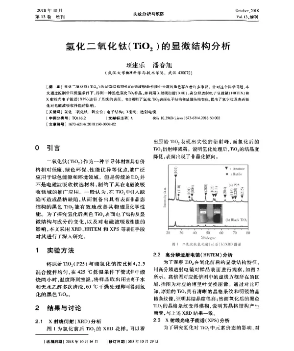 氢化二氧化钛(TiO2)的显微结构分析