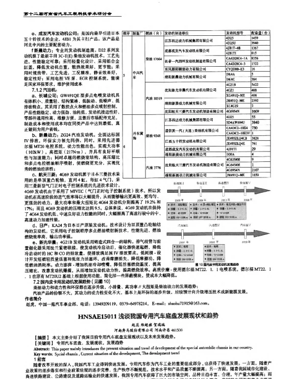浅谈我国专用汽车底盘发展现状和趋势