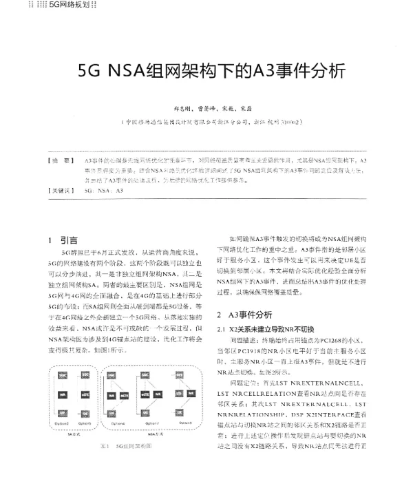 5GNSA组网架构下的A3事件分析