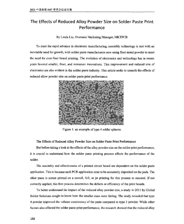 TheEffectsofReducedAlloyPowderSizeonSolderPastePrintPerformance