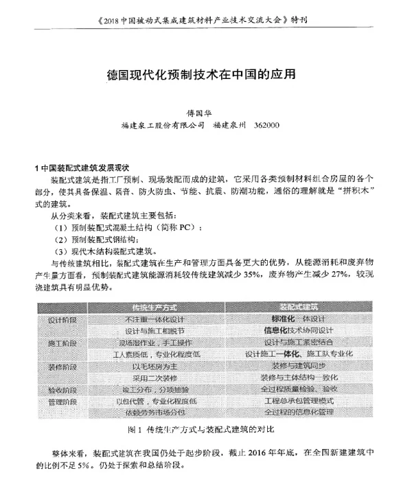 德国现代化预制技术在中国的应用