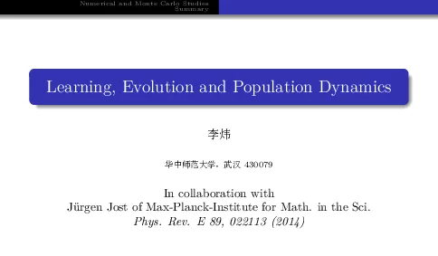 LearningEvolutionandPopulationDynamics