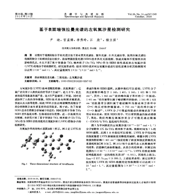 基于表面增强拉曼光谱的左氧氟沙星检测研究
