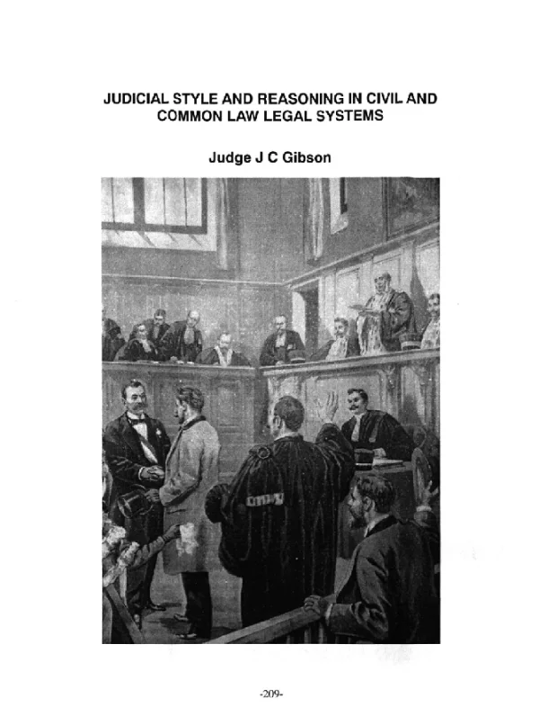 JUDICIALSTYLEANDREASONINGINCIVILANDCOMMONLAWLEGALSYSTEMS