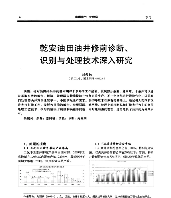 乾安油田油井修前诊断、识别与处理技术深入研究