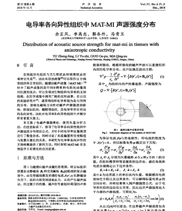 电导率各向异性组织中MAT-MI声源强度分布