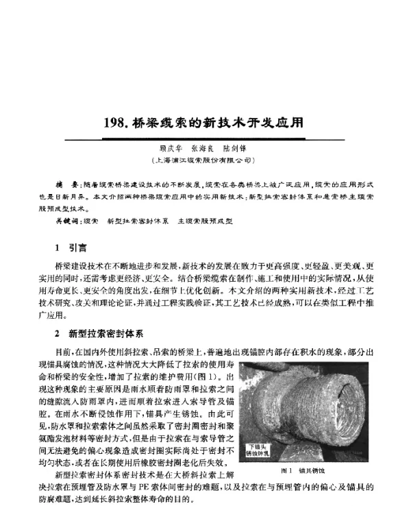 桥梁缆索的新技术开发应用
