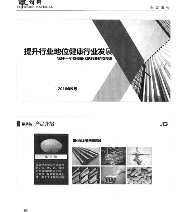 提升行业地位健康行业发展锦轩-坚持做氟化钠行业的引领者