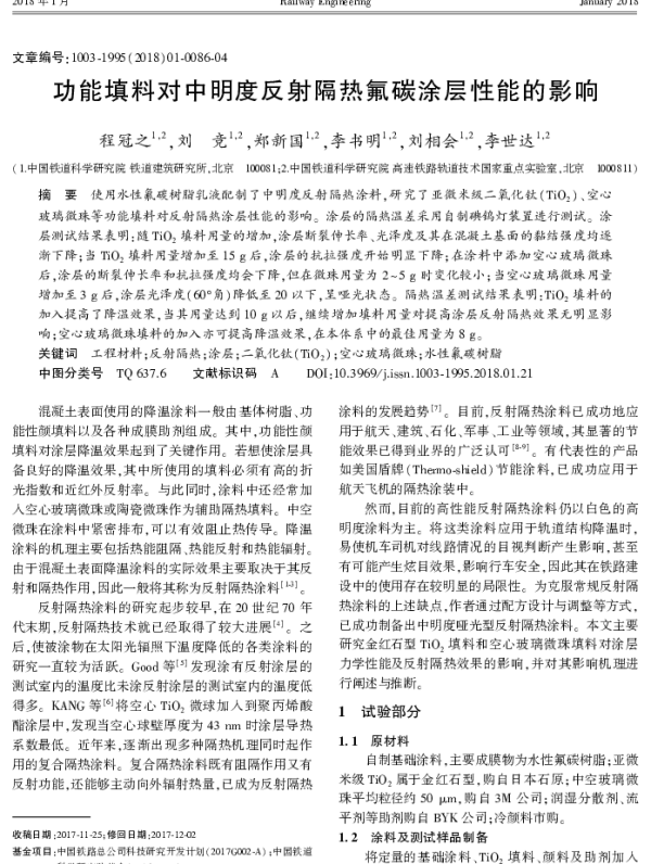 功能填料对中明度反射隔热氟碳涂层性能的影响