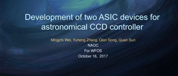 DevelopmentoftwoASICdevicesforastronomicalCCDcontroller