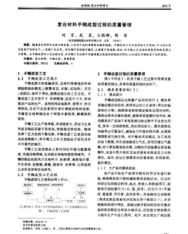 复合材料手糊成型过程的质量管理