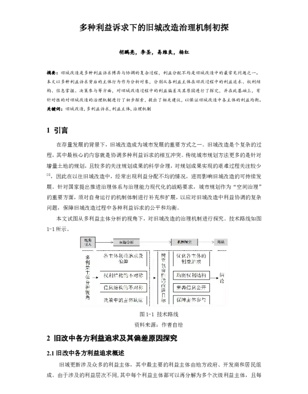 多种利益诉求下的旧城改造治理机制初探