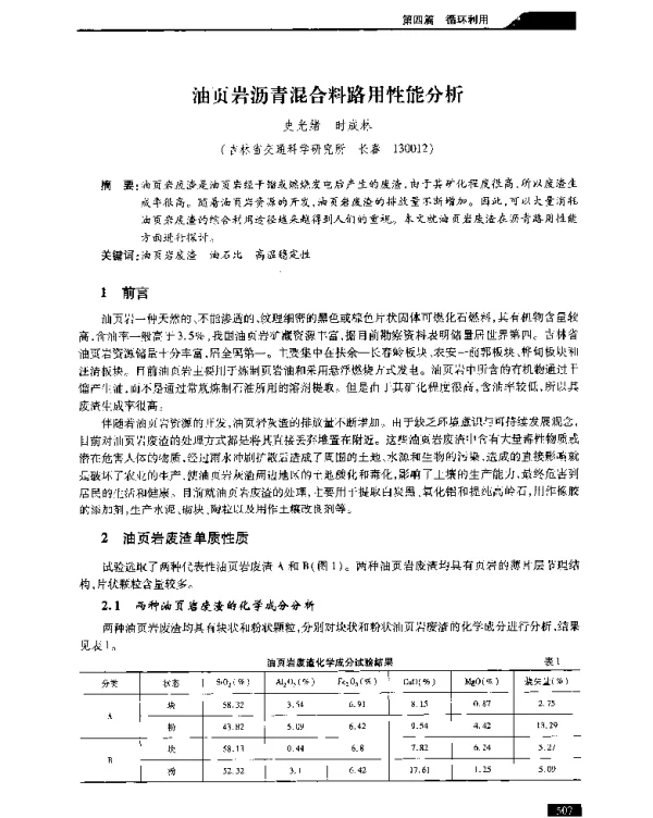 油页岩沥青混合料路用性能分析