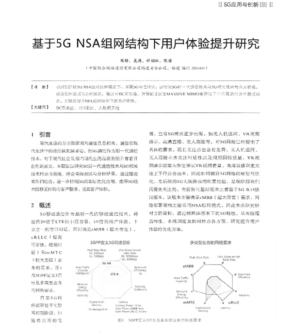 基于5GNSA组网结构下用户体验提升研究