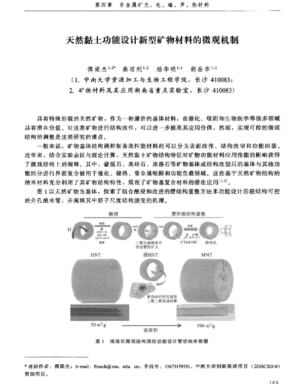 天然黏土功能设计新型矿物材料的微观机制