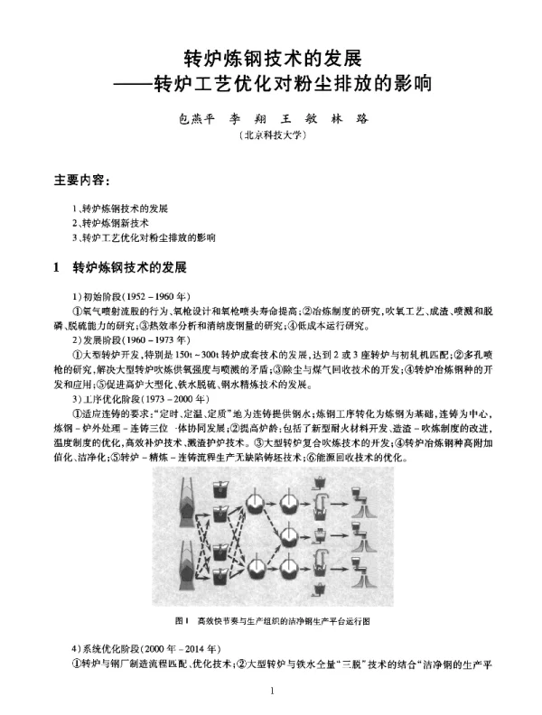 转炉炼钢技术的发展--转炉工艺优化对粉尘排放的影响