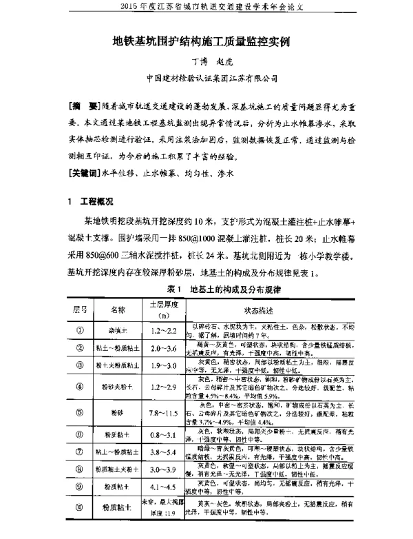 地铁基坑围护结构施工质量监控实例