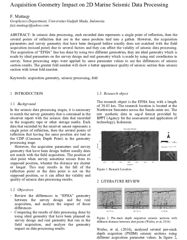 AcquisitionGeometryImpacton2DMarineSeismicDataProcessing