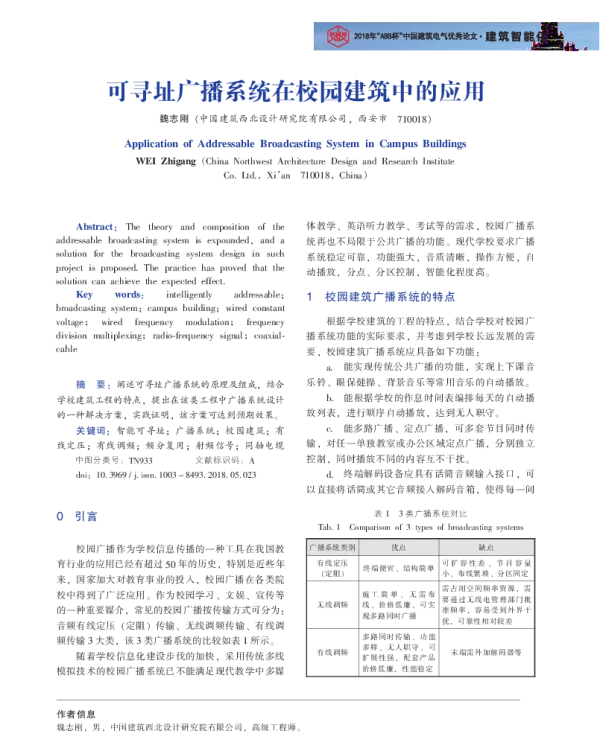可寻址广播系统在校园建筑中的应用