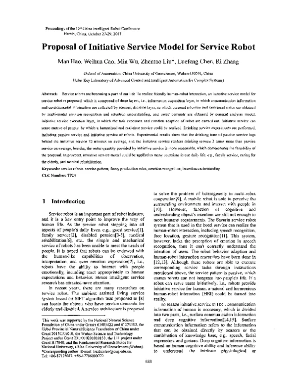 ProposalofInitiativeServiceModelforServiceRobot
